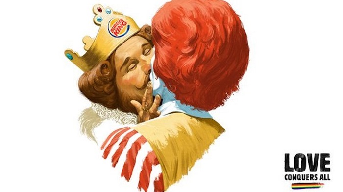 Burger King e Ronald McDonald se beijam em anúncio gay na Finlândia